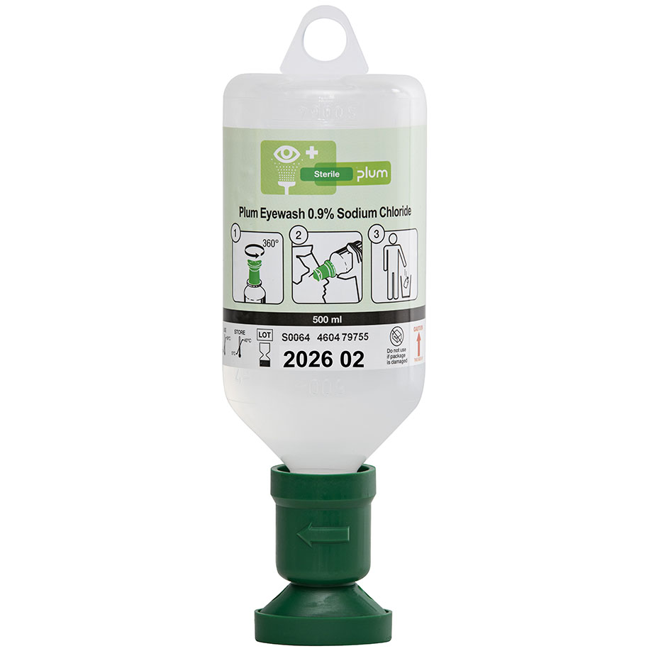 Plum Augenspülflasche (0,9 % Natriumchloridlösung), 500 ml