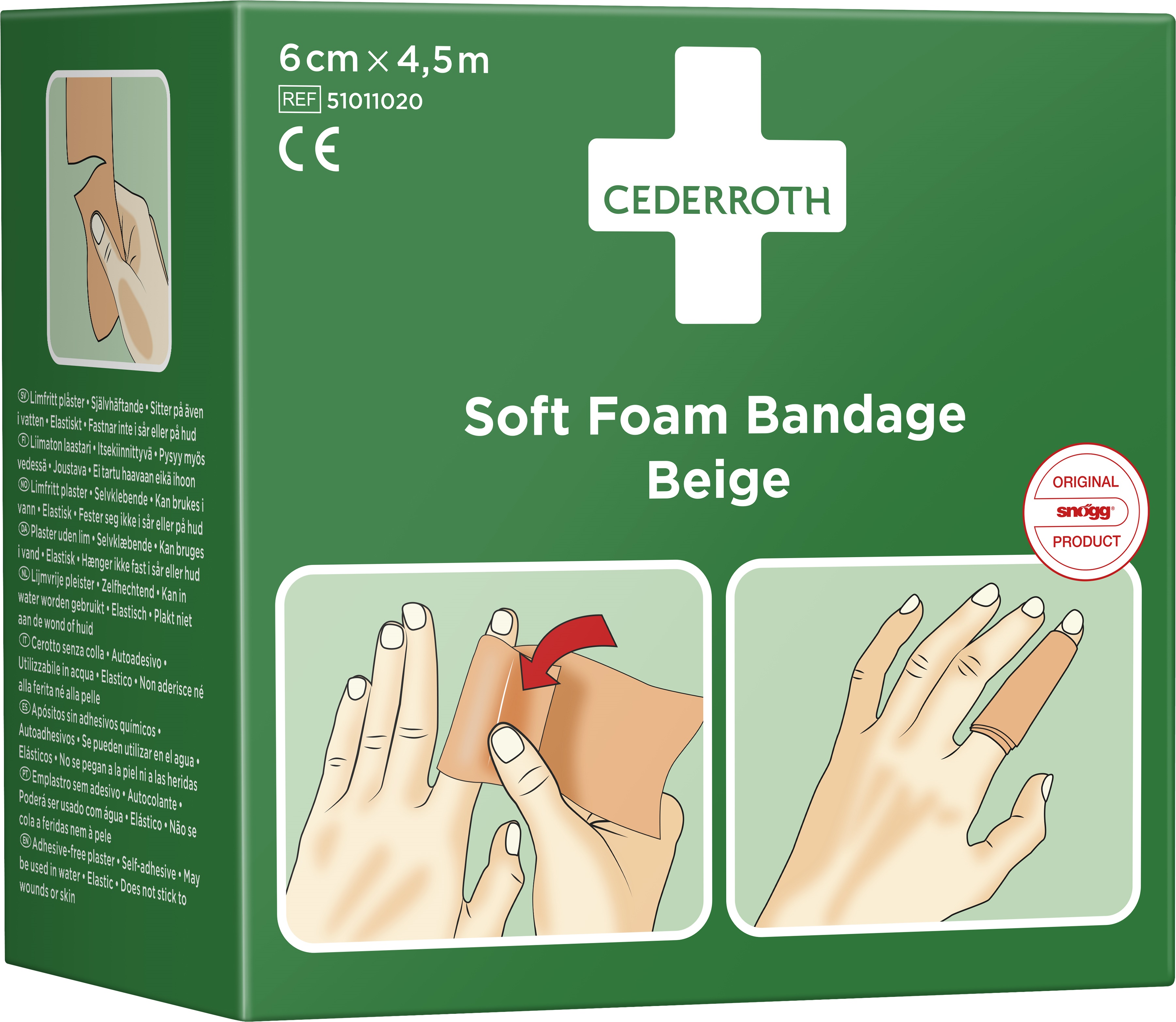 Pflasterspender gefüllt mit einer Rolle Soft Foam 6 cm x 4,5 m, blau