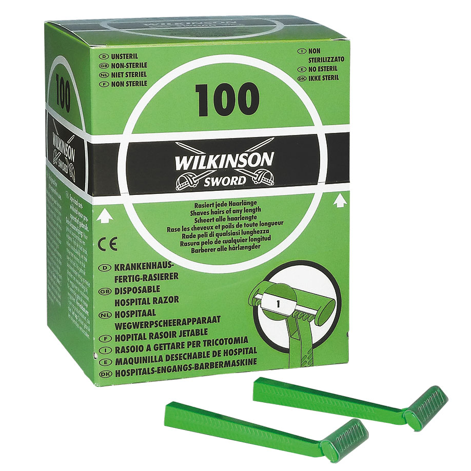 Einmal-Rasierer Wilkinson, unsteril, einschneidig, Packung á 100 Stück