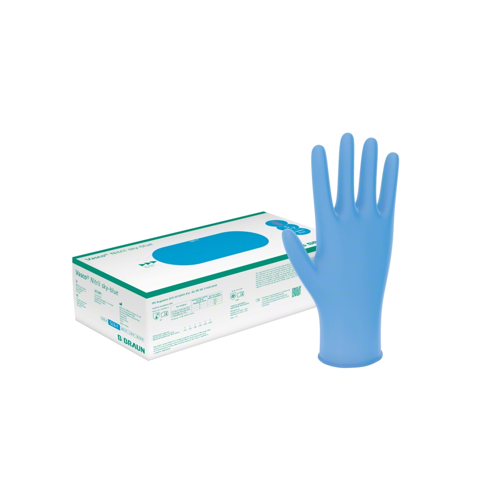 Vasco® Nitril sky-blue, Untersuchungshandschuhe, 100 Stück, Gr. S