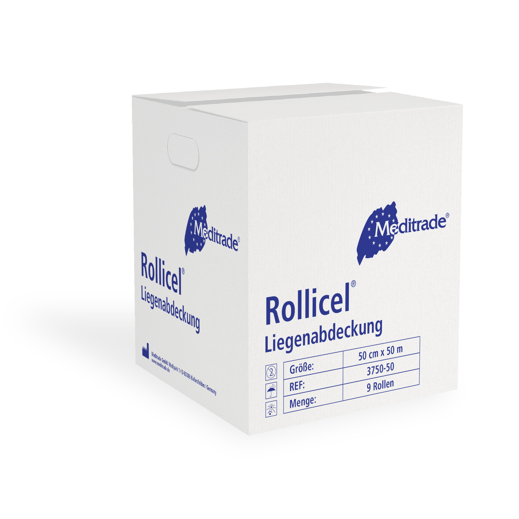 Rollicel- Ärztekrepp, Liegenabdeckung 50 cm x 50 m, Packung á 9 Stück